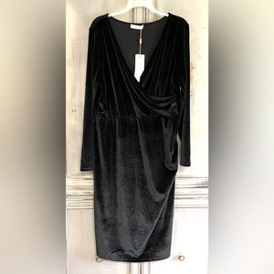 NWT Belle Poque Elegant Retro Black Velveteen Dress Sz 2XL